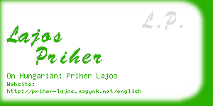 lajos priher business card